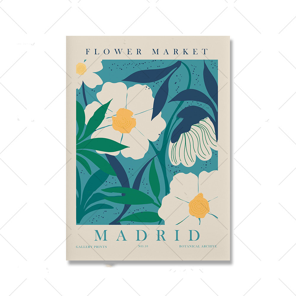 Floral Vintage Poster Canvas Imprimer Mural