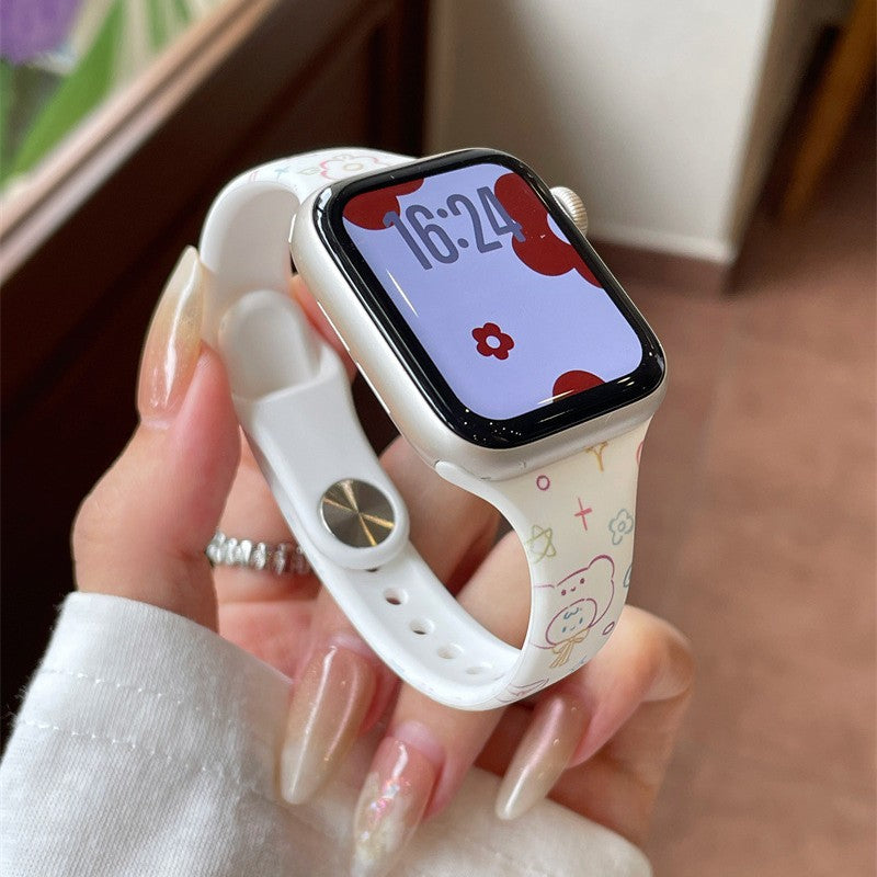 Bracelet en silicone imprimé pour femmes Style