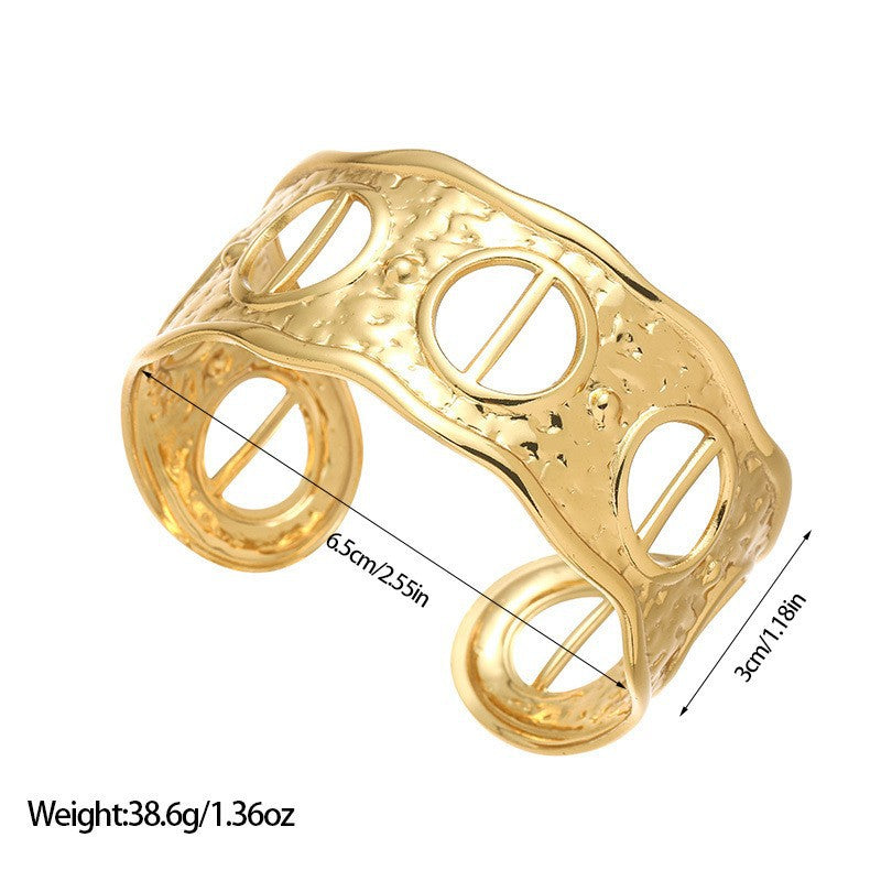 European And American Geometric Minimalist Cool Style Titanium Bracelet en acier avec coeur A