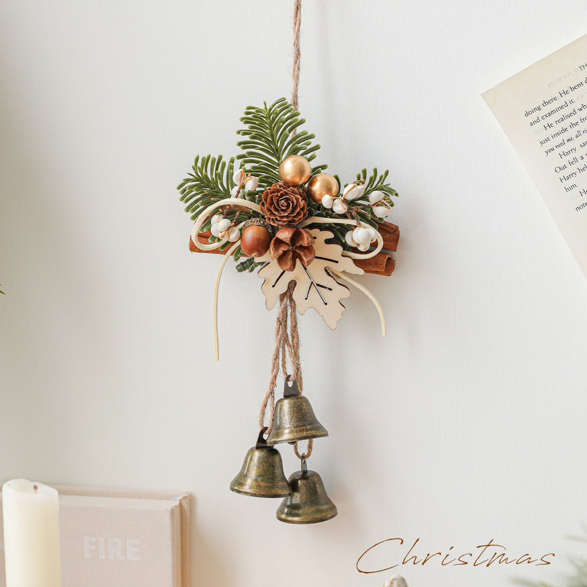 Décorations de Noël Porte suspendu pendentif Bell