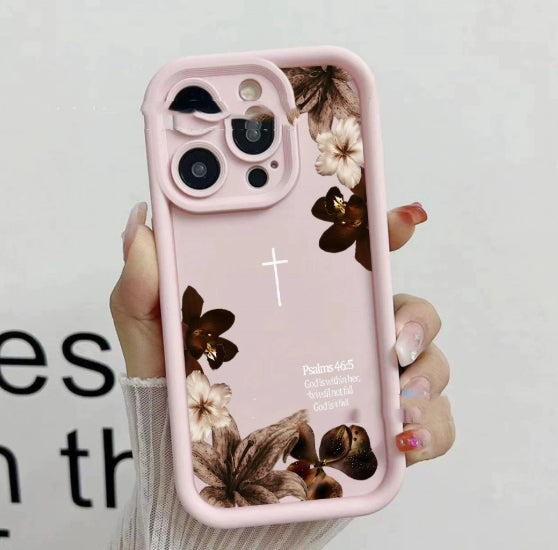 Style doux rétro boîte de téléphone à fleurs séchées Airbag Drop-Proof Téléphone Protecteur