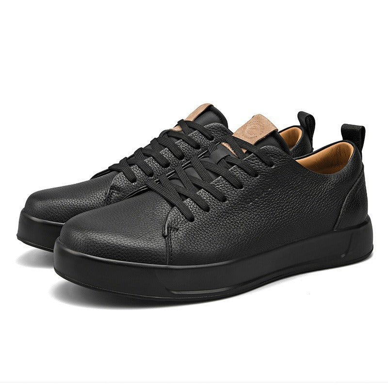 Chaussures Casual en cuir confortable et polyvalent Blanc en cuir Sneakers