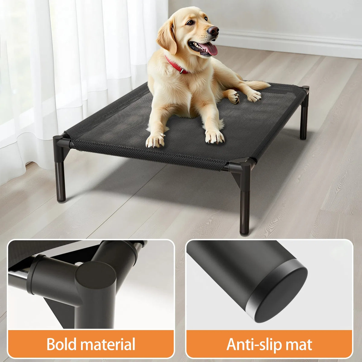 Raised breathable pet bed
