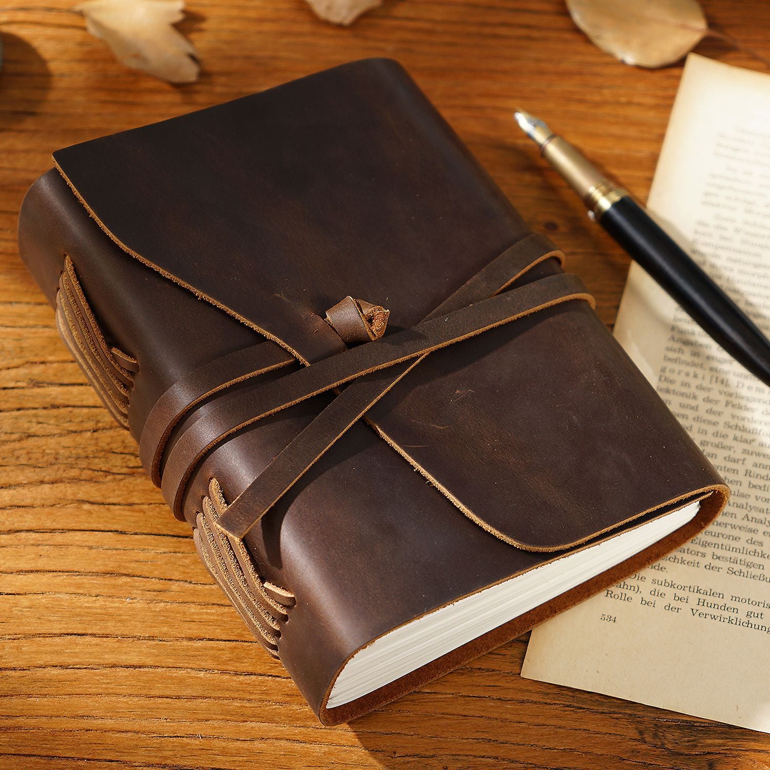Carnet de voyage Cowhide Leather Journal Vintage