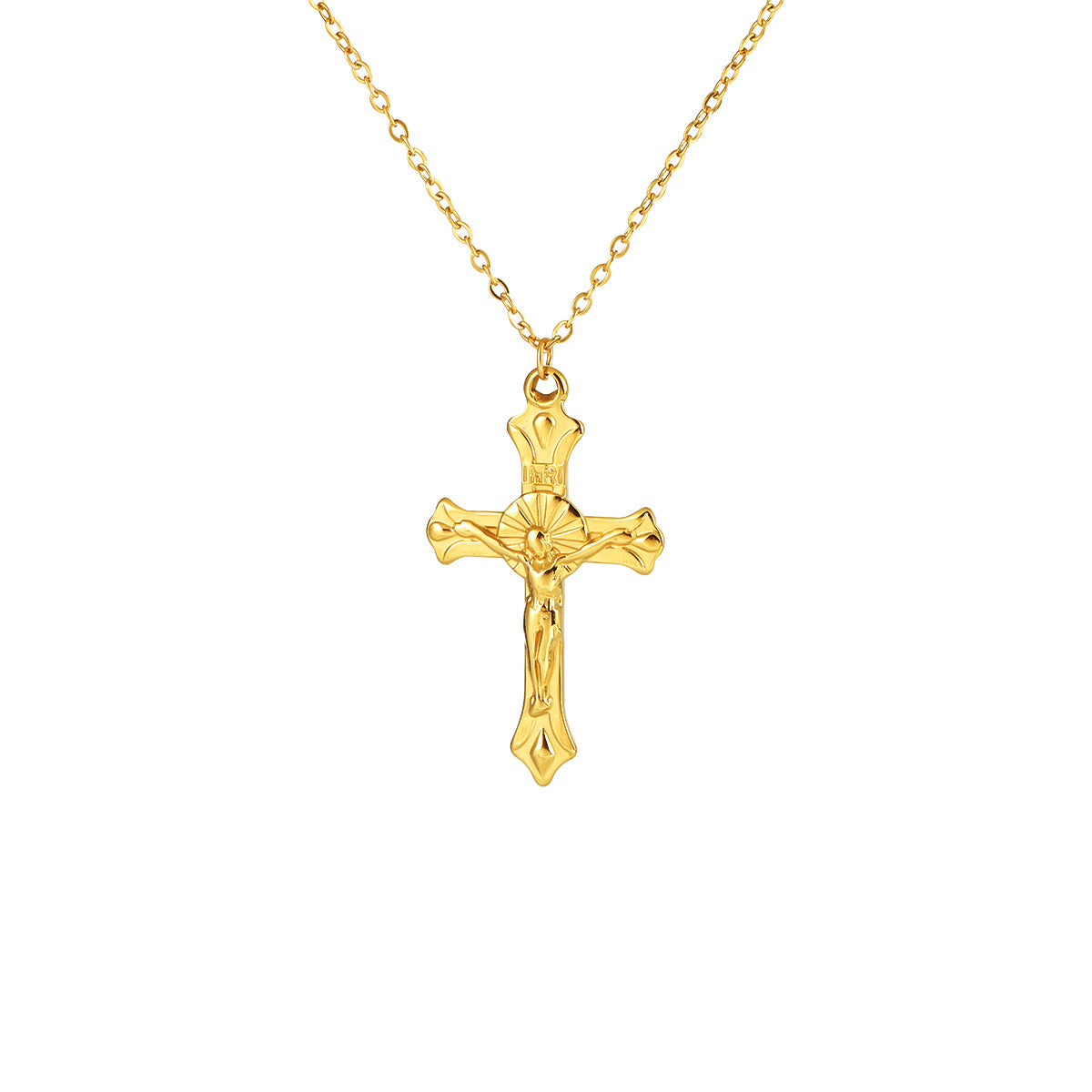 Trendy Brand European American Titanium Steel Cross Collier Non Tarnish Retro Minimalist