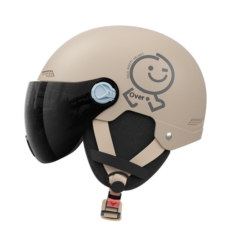 Casque de sécurité couleur solide de moto pour femmes