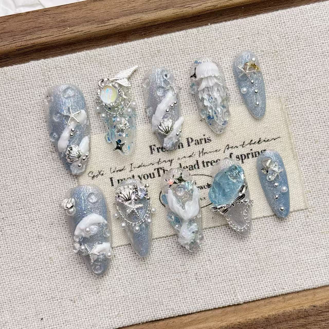 Blue Ocean Sirène Tail False Nail Conseils