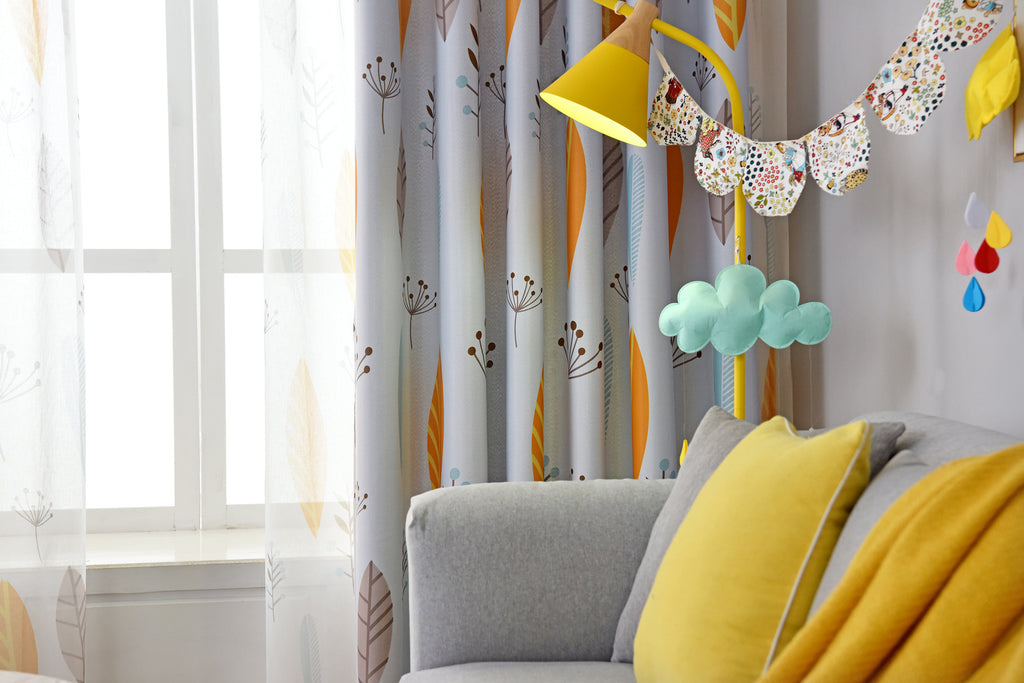 Style nordique Nordic Leaf Rideau Shading Chambre à coucher Salon Shading Rideau Finished Simp