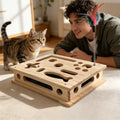 Boîte à gratter de chat amusante en bois pour taquiner et self-entertainment