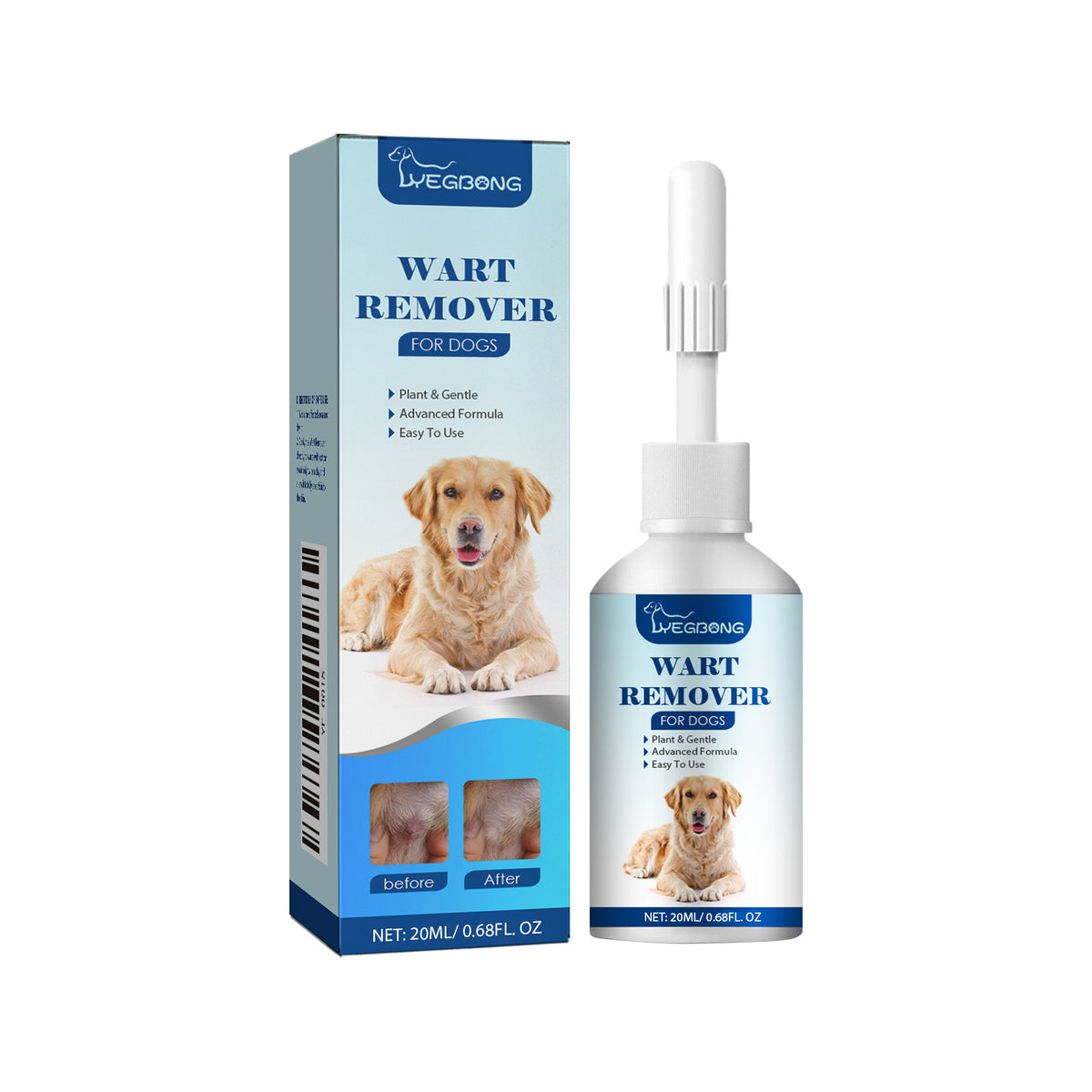 Yegbong Pet Solution de soins de la peau Étiquette de la peau et solution de soins de la peau