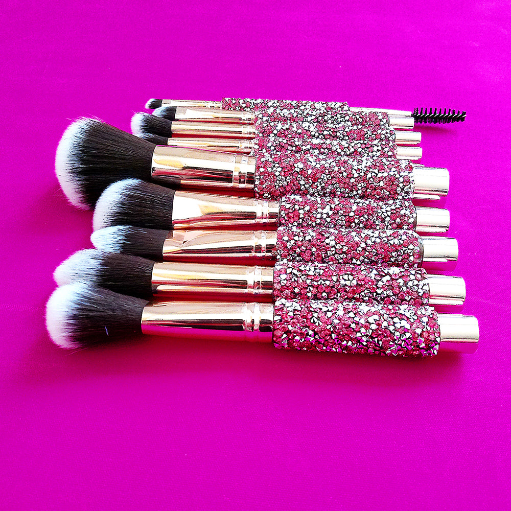 10 en 1 pinceau de maquillage personnalisé en diamant