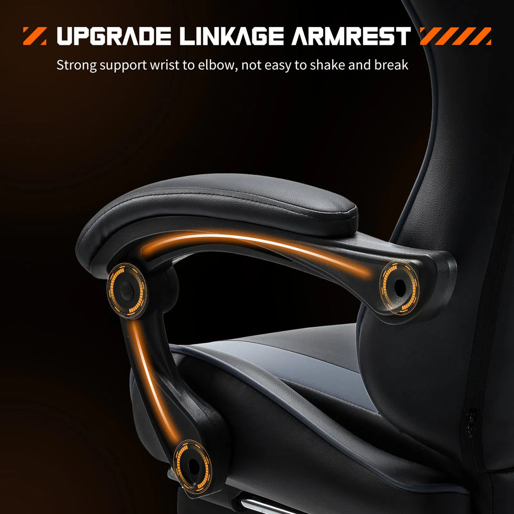 Chaise de bureau de jeu vidéo - Ergonomic Computer avec repose-pieds et lombaire confortable