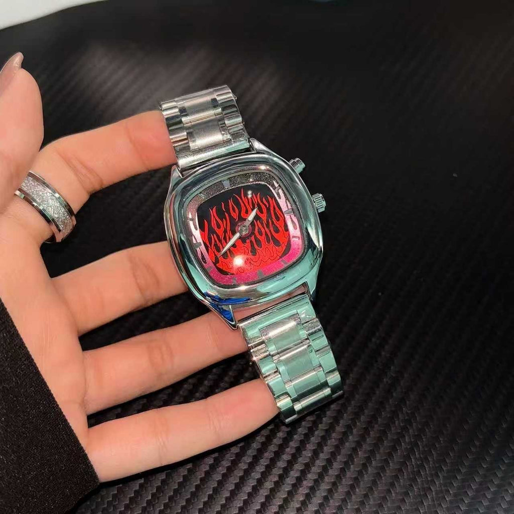Montre dynamique numérique transformante en acier rétro imperméable