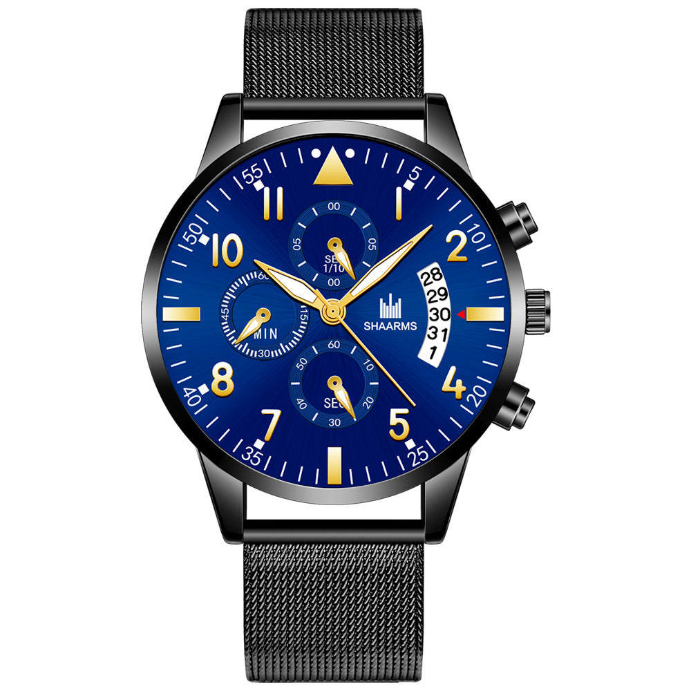 Concept Men's Mesh Strap Calendrier Montres Quartz