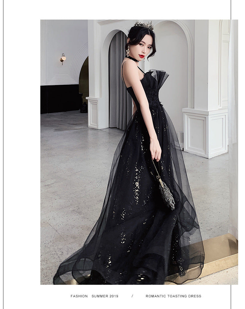 Robe de soirée noire Minorité tempéramentale Haut de gamme