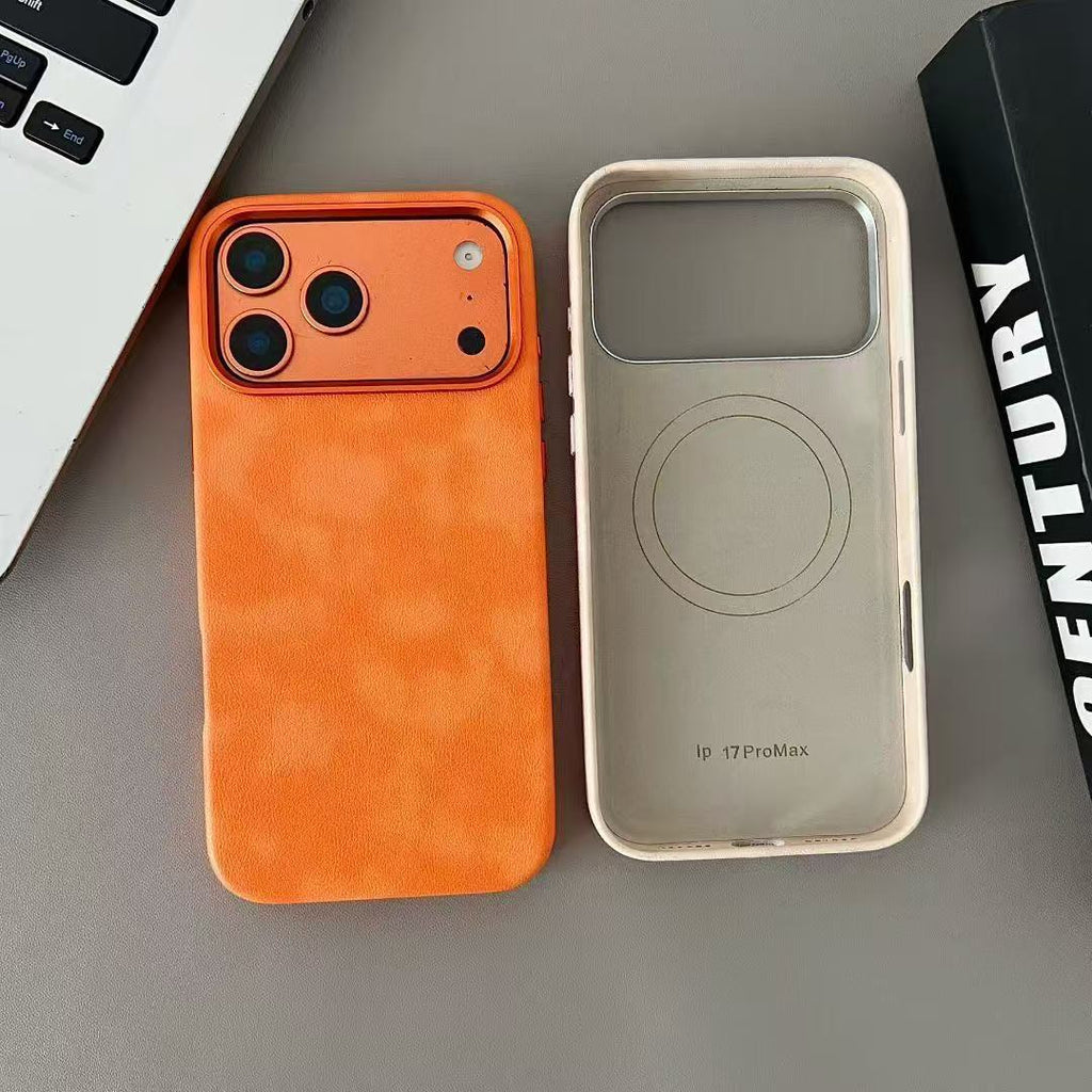 Boîte de téléphone en cuir véritable magnétique Drop Proof