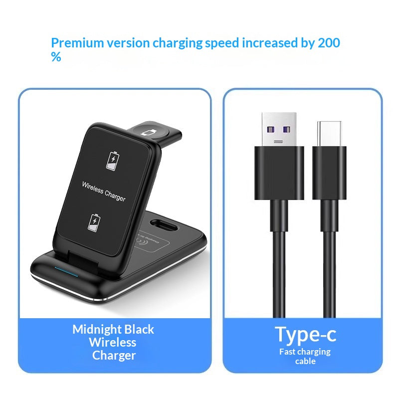 Chargeur de base magnétique sans fil de trois en un