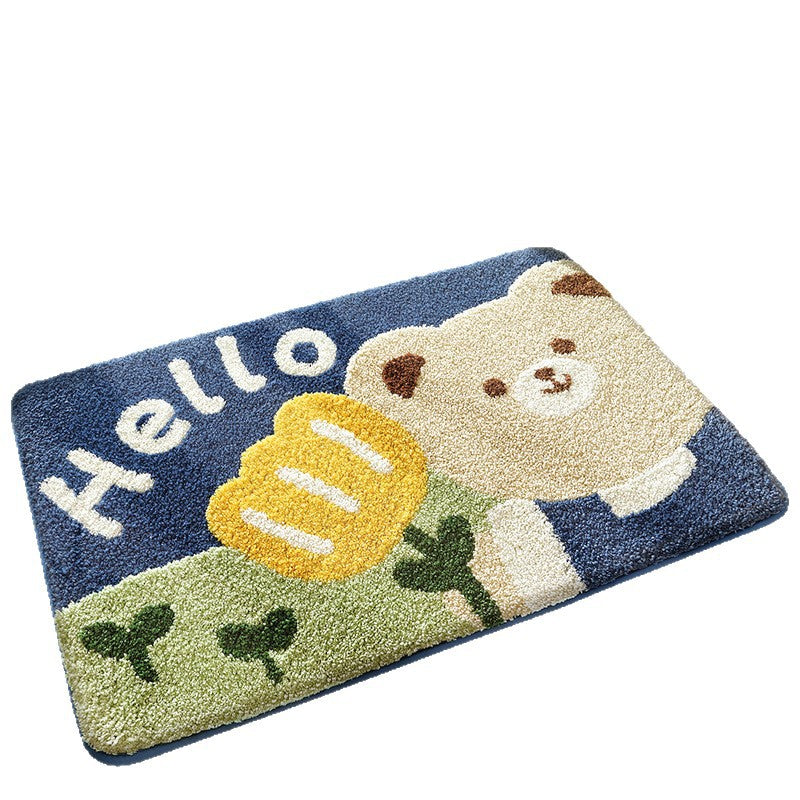 Tapis de bain de salle de bain de faux-cashmere épais