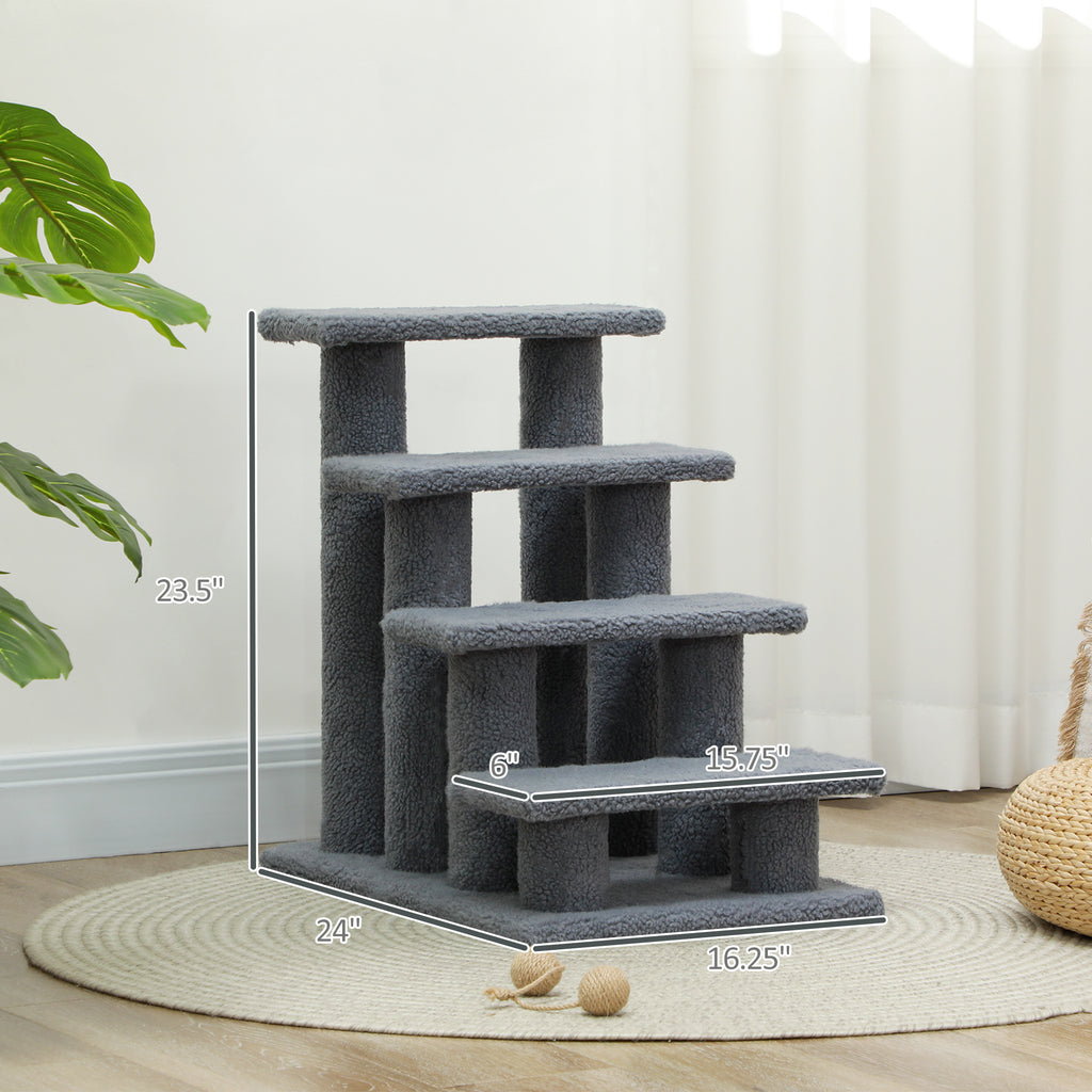 25" 4-Étapes à tapis de chat à échafaudage de poste pour animaux de compagnie