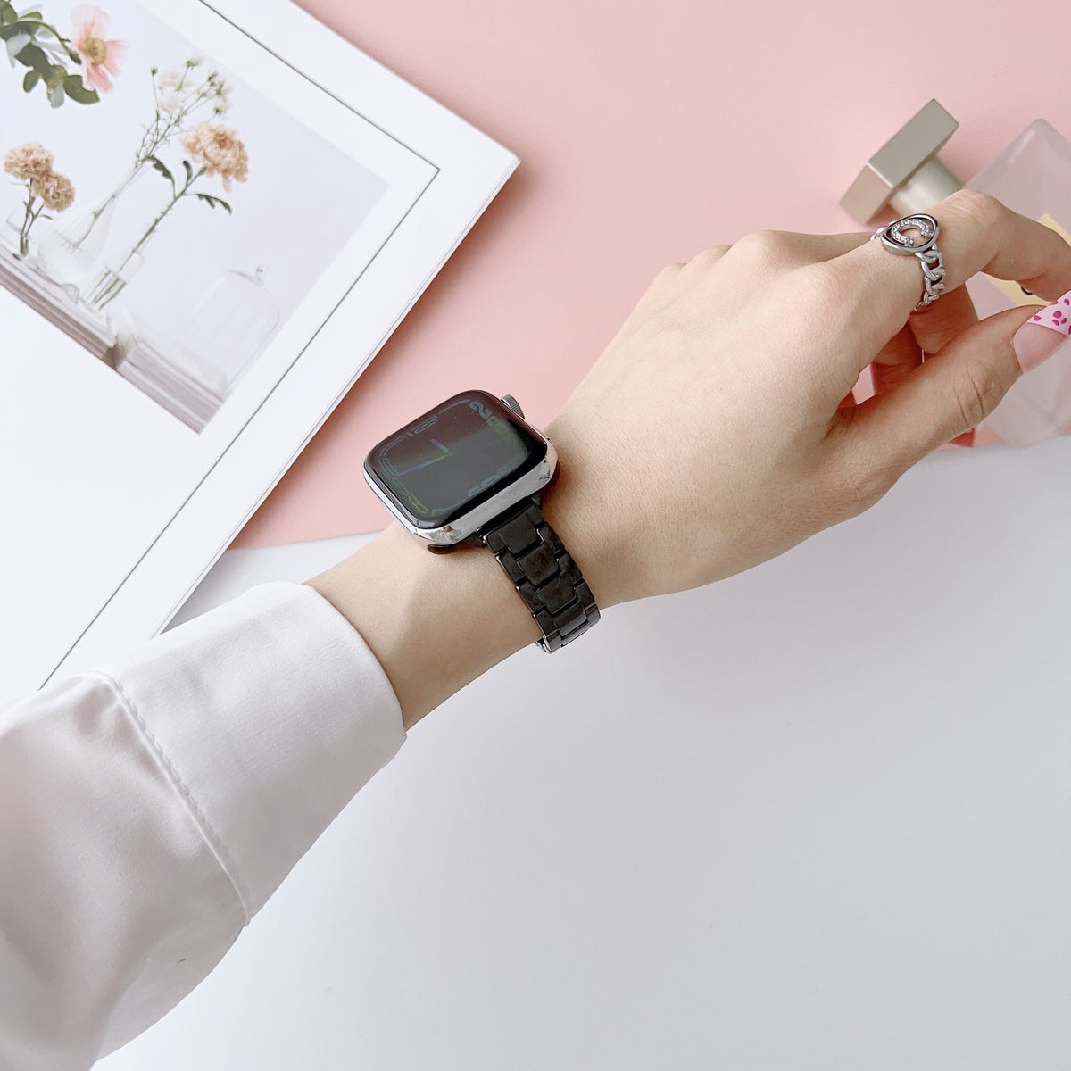 Bracelet de montres en céramique en acier inoxydable