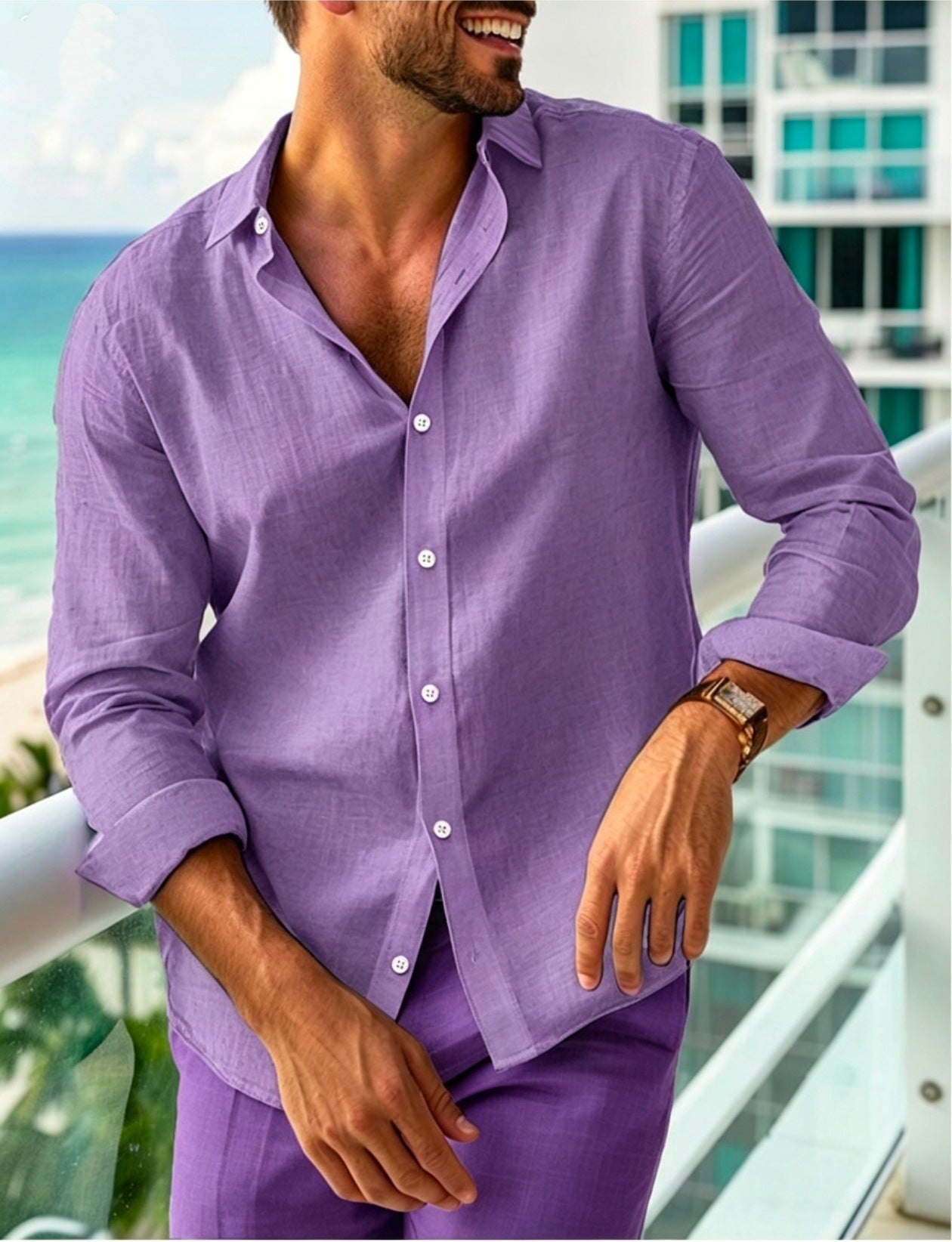 Chemise à manches longues pour hommes