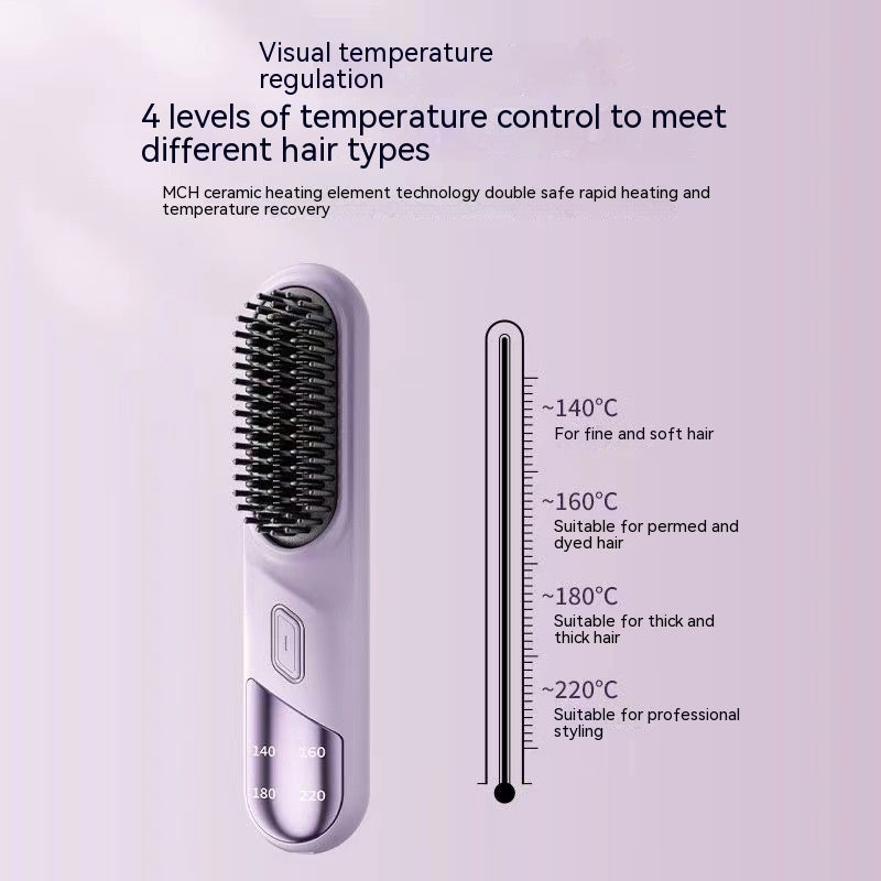 Portable double-usage sans fil Comb droit soins cheveux anion