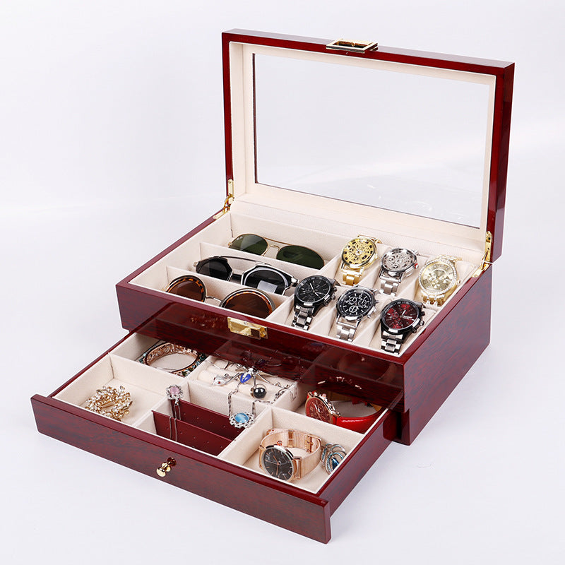 Montres de peinture au four Vernis Montres Display Boîte en bois