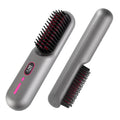 Options Gris-Noir -- 1Pc sans fil Négatif brosse de lisseur de cheveux Ion rechargeable Mini