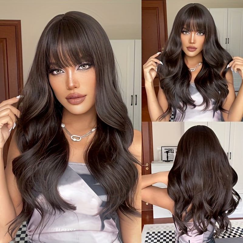 AliExpress Foreign Trade Long Wavy Full Head Wig