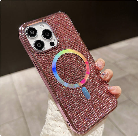 Cas téléphonique Strass Electroplating Protection Manche