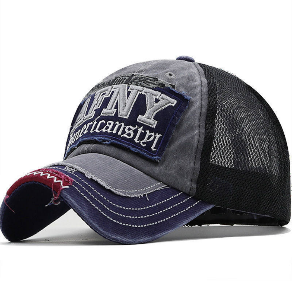 American Retro Détressed Laved Patchwork Lettered Baseball Cap pour l'été