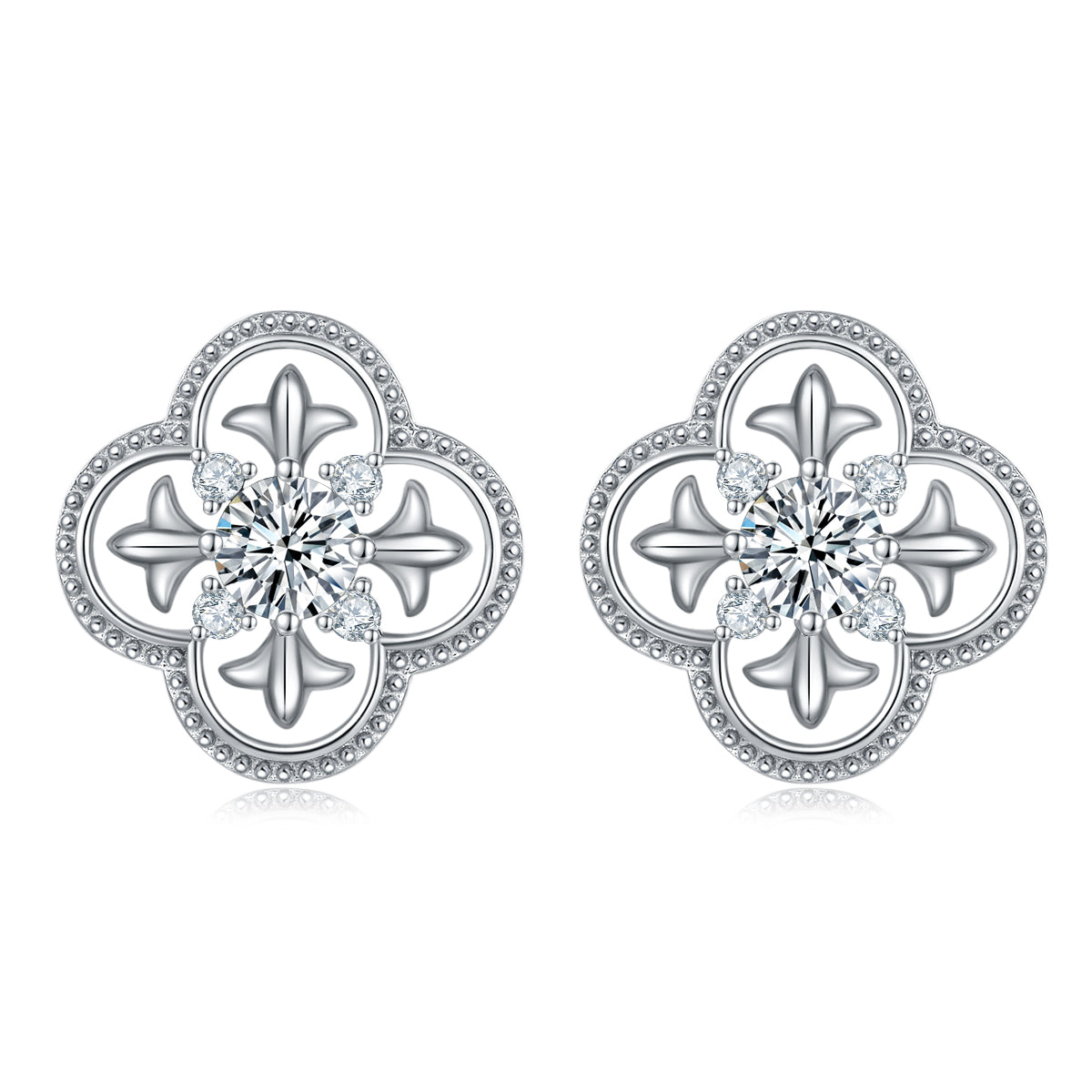 S925 Sterling Silver Clover Earrings