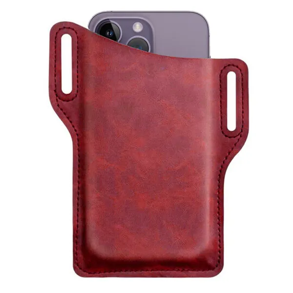 Hommes Ceinture de téléphone cellulaire Pack sac boucle Holster pochette étui en cuir