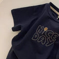 T-shirts en coton élégant d'été à manches courtes pour garçons et filles