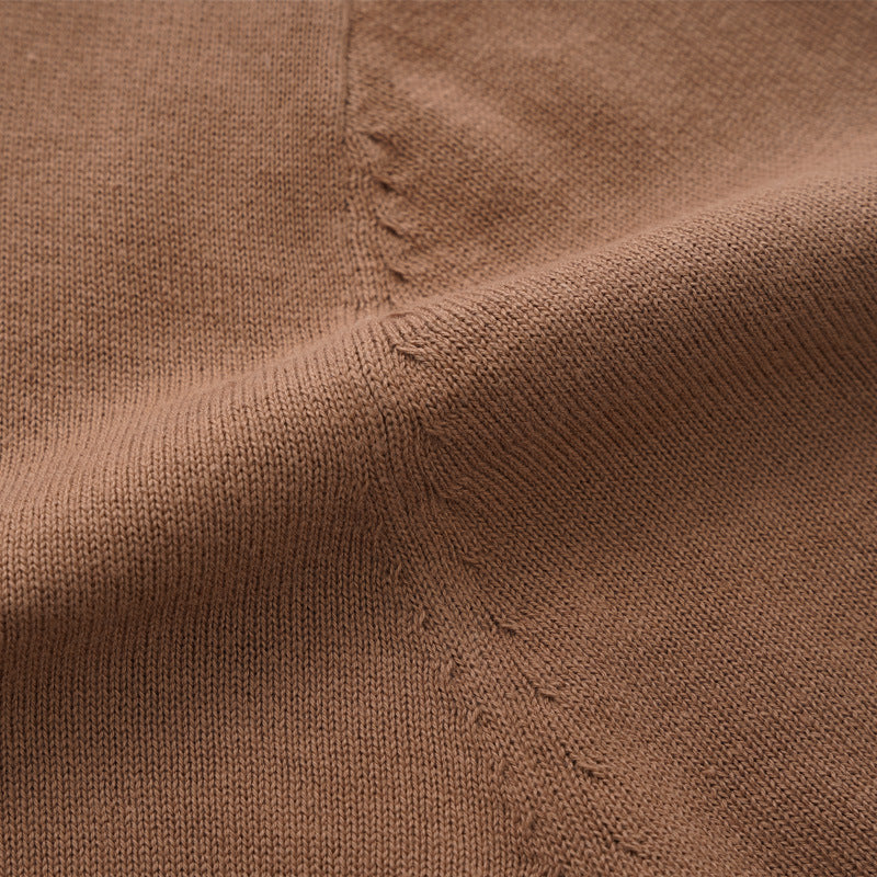 T-shirt à manches courtes pour homme en fil de coton pur Col rond