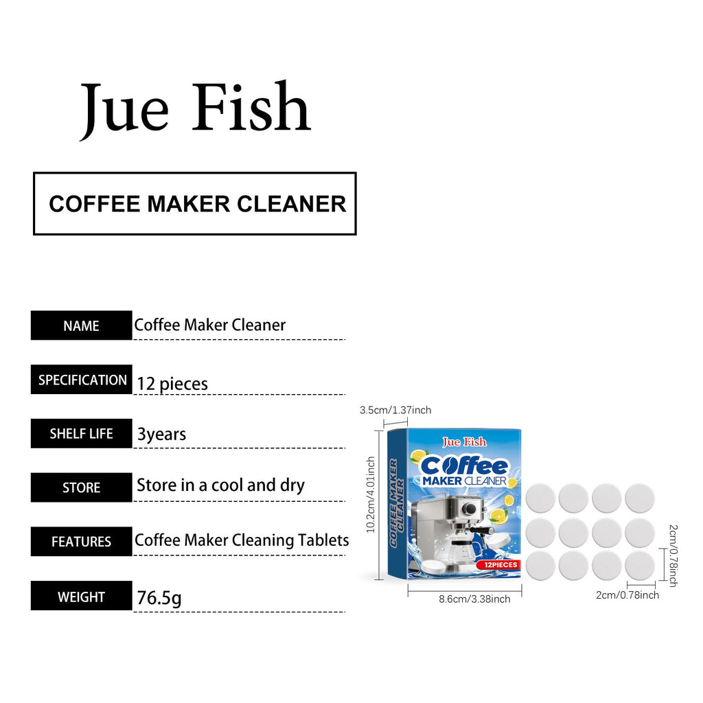 JUE FISH Comprimés de nettoyage de machine à café