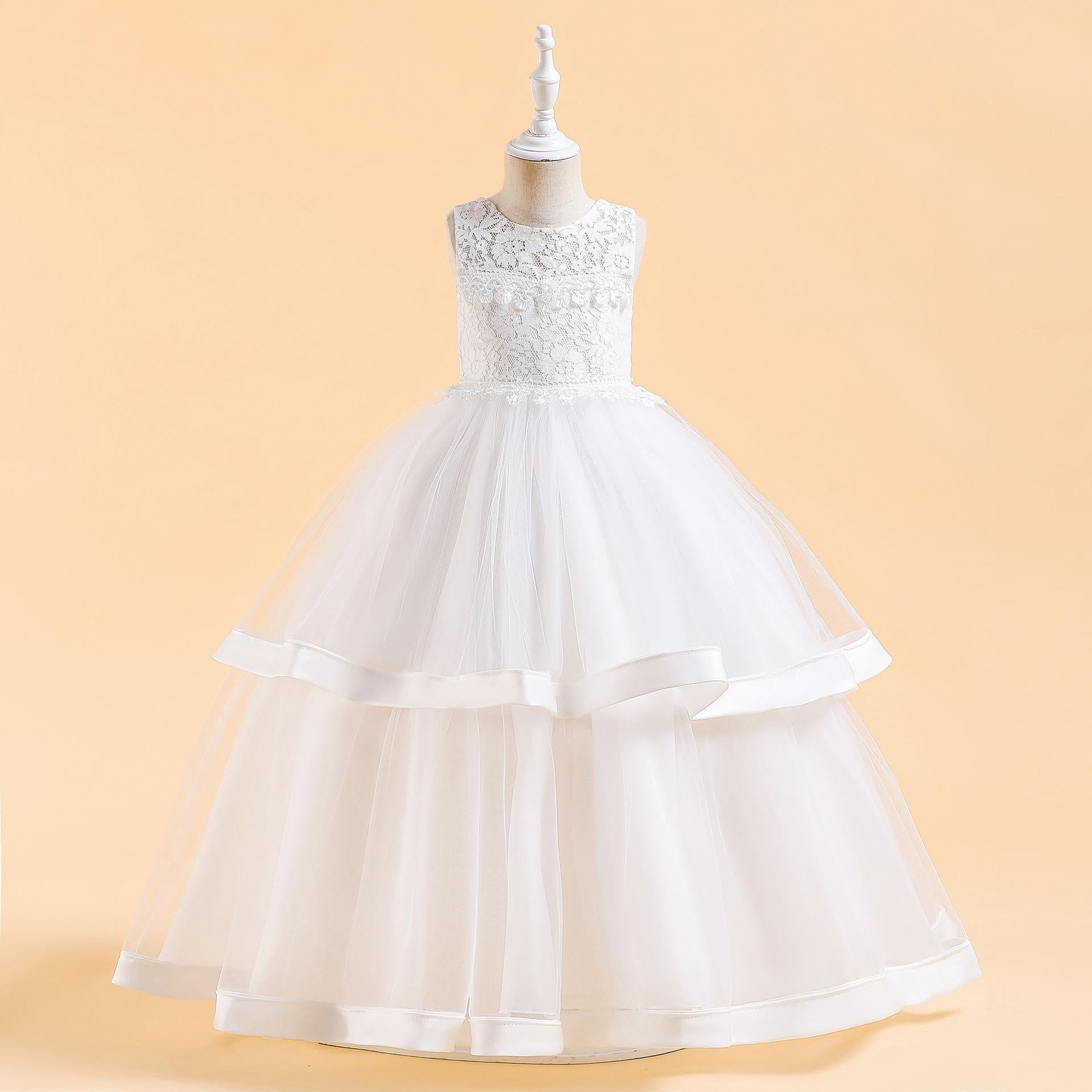 Robe de princesse longue couleur pour petites filles