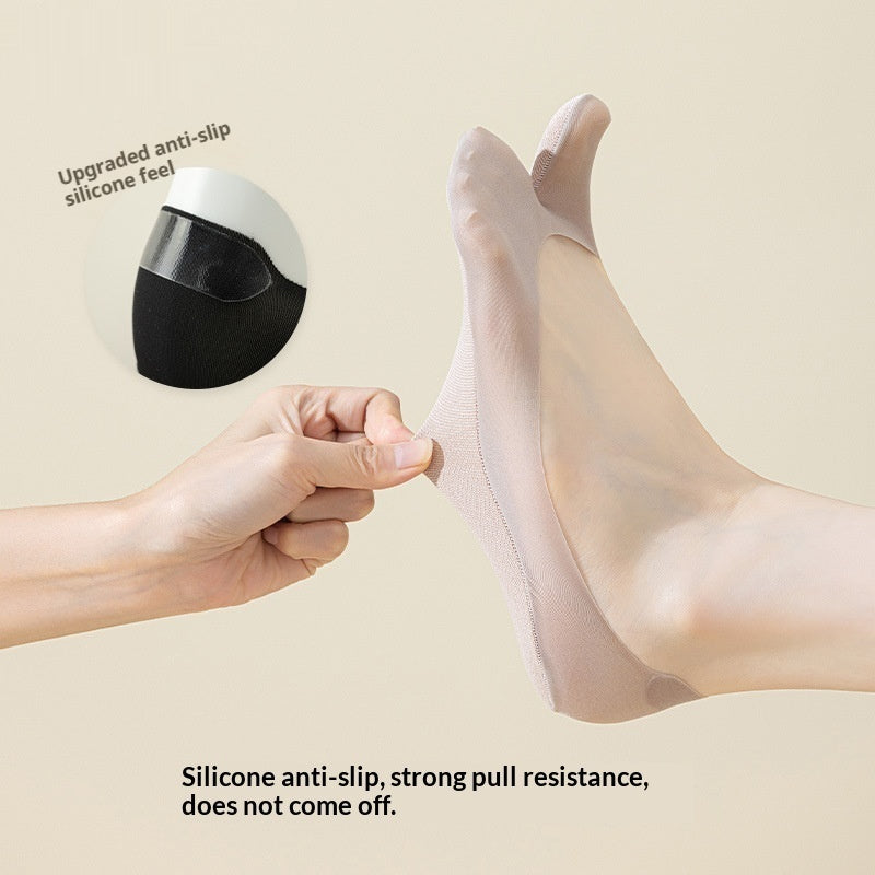 Chaussettes de bateau antidérapantes invisibles en silicone