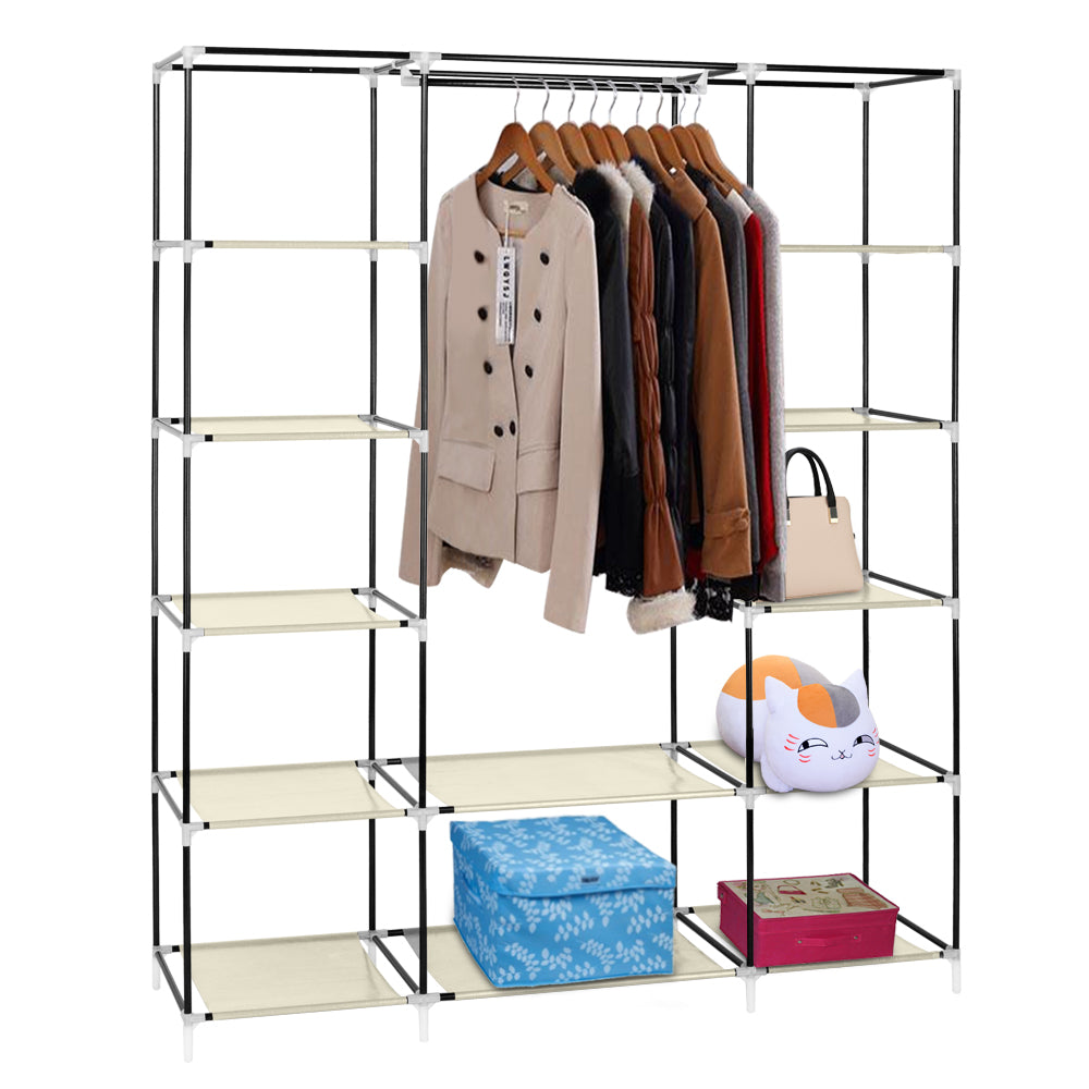 Armoire non tissée 5 couches 12 compartiments 150x45x175-beige