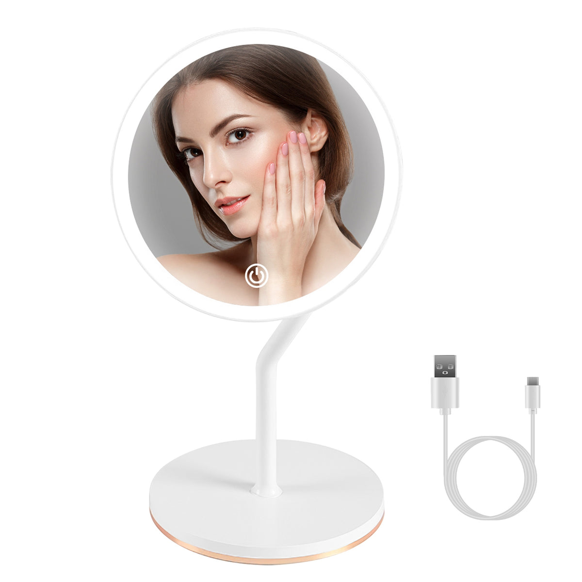 1Pc 7.48En 5X miroir de maquillage lumineux grossissant miroir d'agrandissement variable avec lumières L