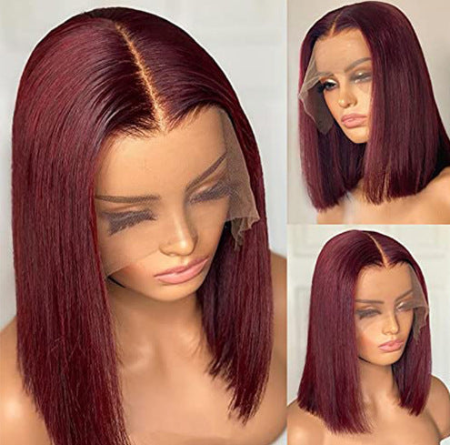Women High Temperature Silk Short Straight Wig