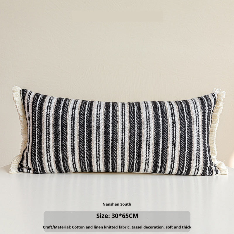 Lait Coffee colored noir et blanc Lancer Oreiller dans un style moderne du milieu du siècle