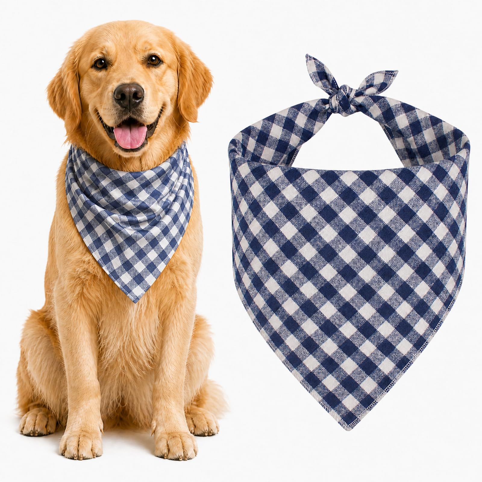 Bleu & Blanc Plaid Dog Bandana 1 Pack