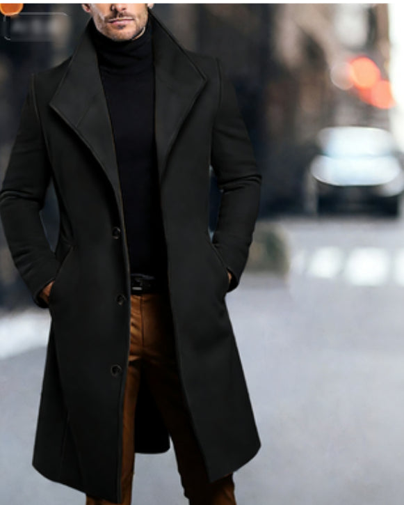 Manteau en laine mi-longueur pour hommes