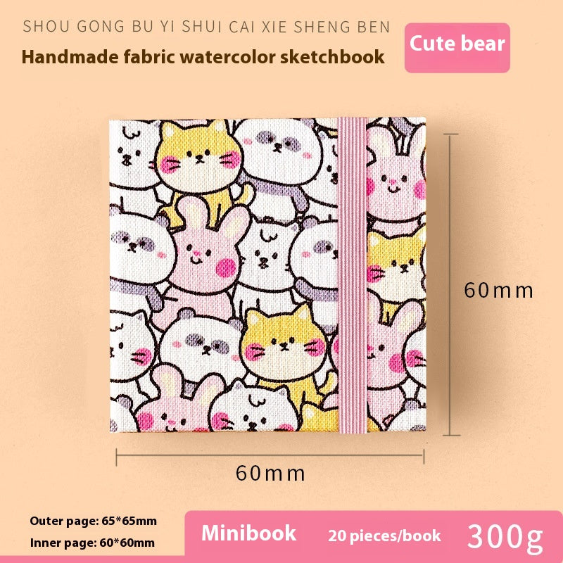 Feiluniao Aquarelle Notebook Tissu fait main Mini Portable Caractère Sketch Hand
