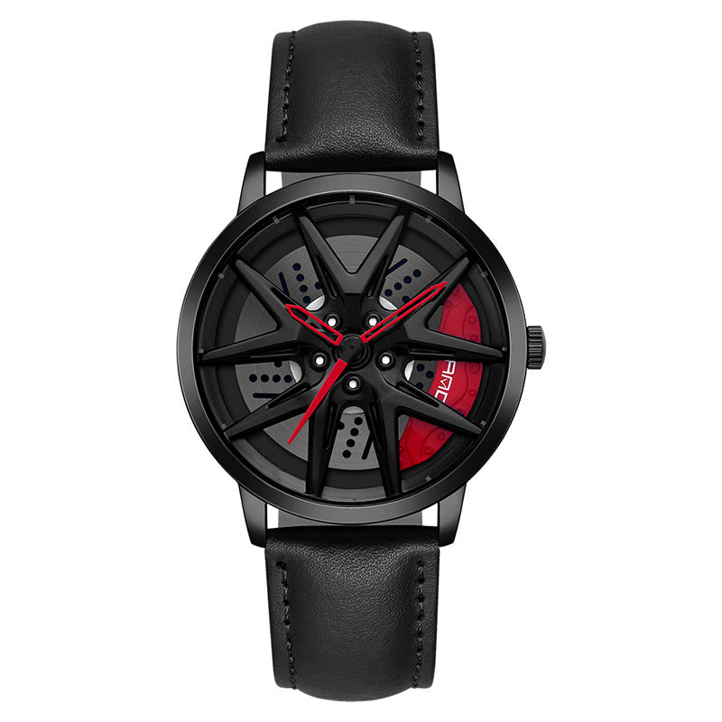 Cool Wheel Personnalité Montre Quartz Hollow Out