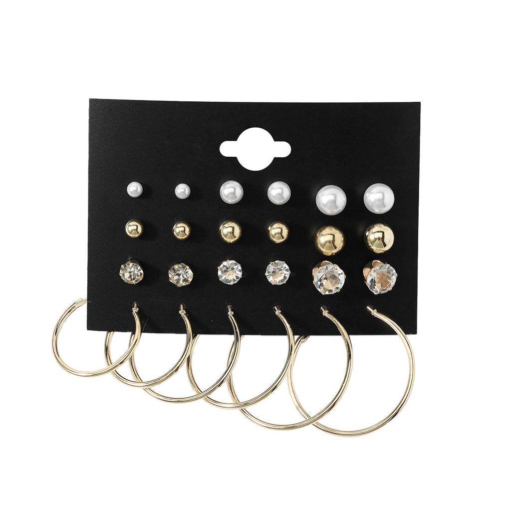 Rétro 12-Pair Butterfly Boucle d'oreille du coeur Hollow