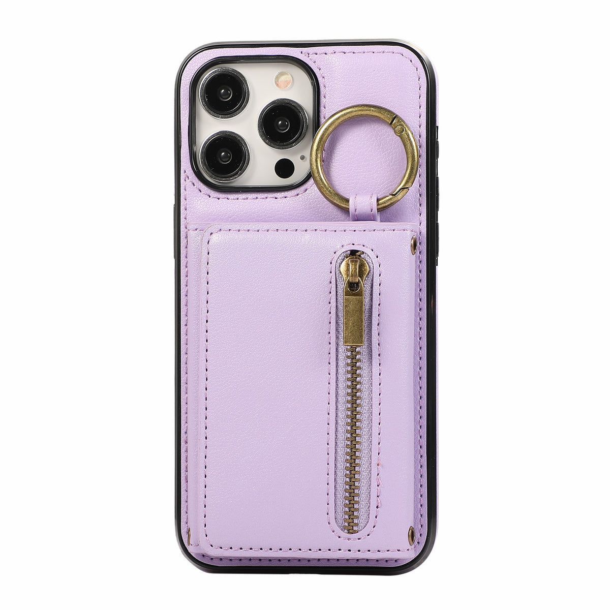 Convient pour IPhone16 Crossbody Mobile Phone Porte-cartes zippées à triple pli