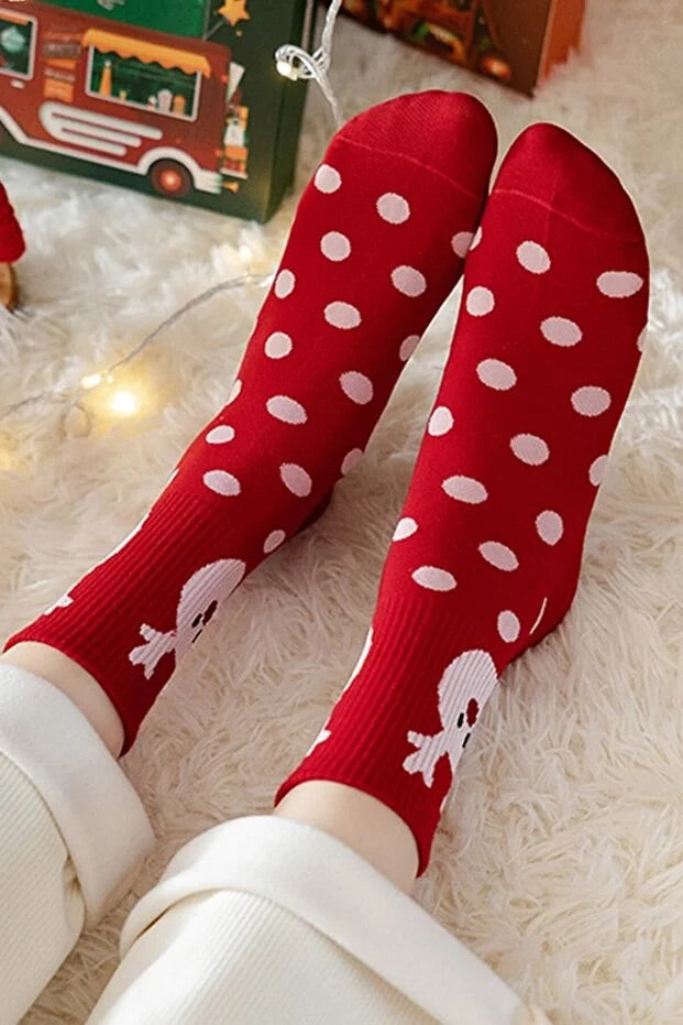 4 paire Chaussettes de Noël unisexe doux chaud quotidien porter l'hiver