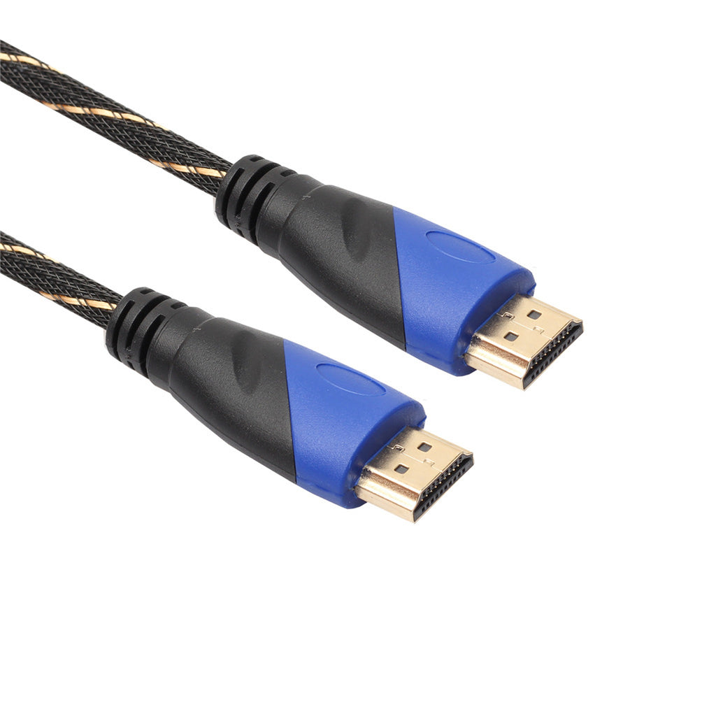 Bleu Tête noire avec Net noir et Golden Style mâle à mâle câble vidéo